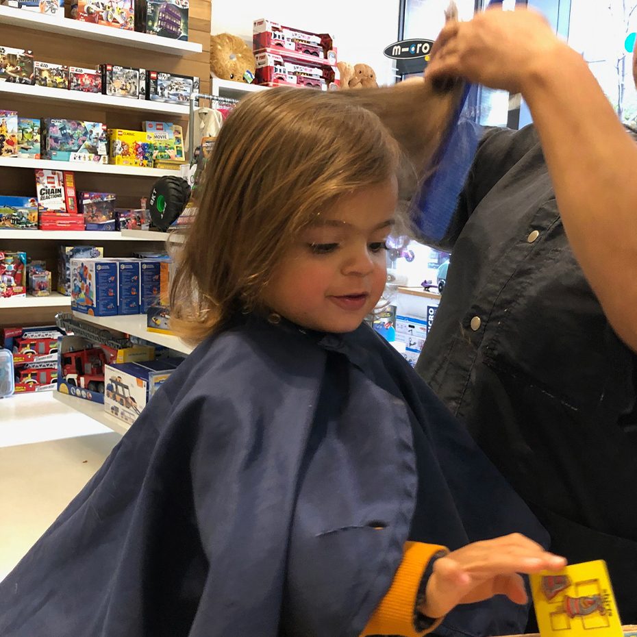 Cielo's First Haircut little boy getting his haircut