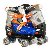 Adjustable Quad Skates, Blue/Orange