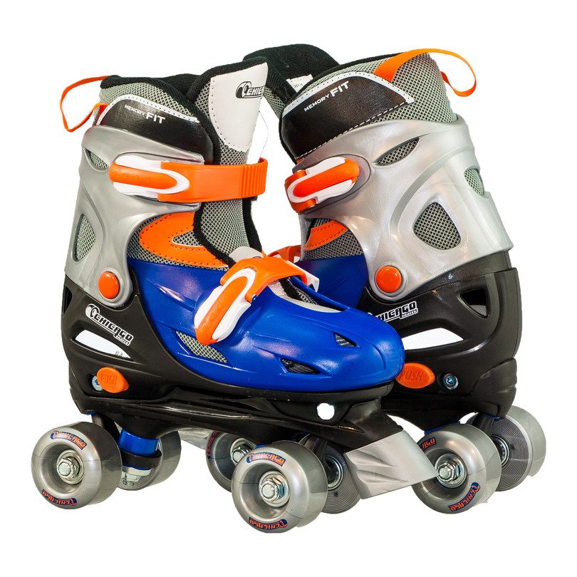Adjustable Quad Skates, Blue/Orange Adjustable Quad Skates, Blue/Orange