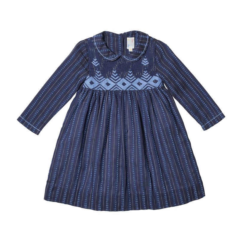 Emily Dress, Indigo Swiss Dot - Dresses - Maisonette