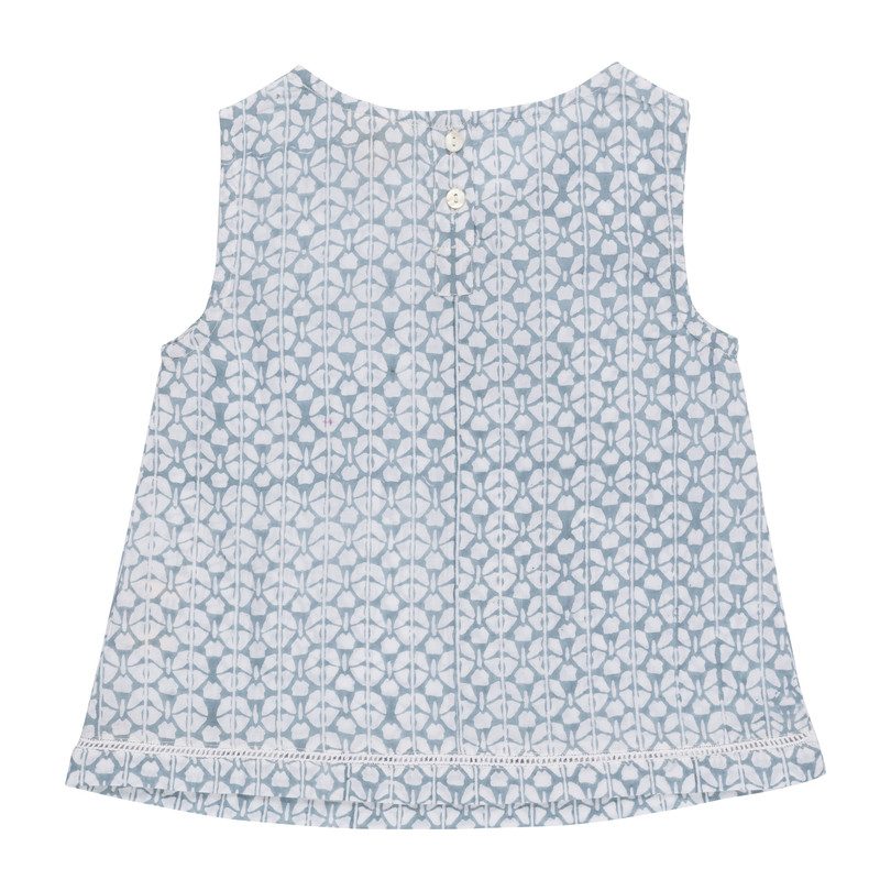 Posie Pajama Set, Soft Blue Posie Pajama Set, Soft Blue