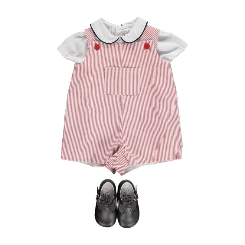 Croque Monsieur Dungarees, Red Stripes Croque Monsieur Dungarees, Red Stripes