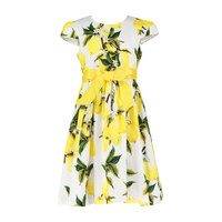 Cotton Lemon Party Dress, White