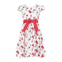Cotton Strawberry Party Dress, White