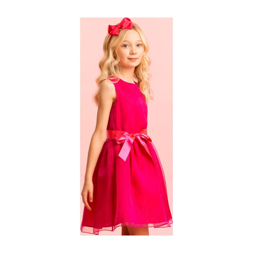 Sparkle Organza Party Dress, Pink Sparkle Organza Party Dress, Pink