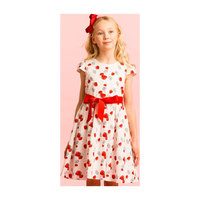 Cotton Strawberry Party Dress, White