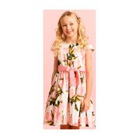 Cotton Pink Fruit Party Dress, White