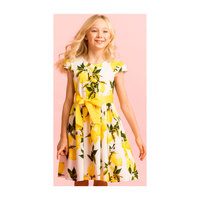 Cotton Lemon Party Dress, White