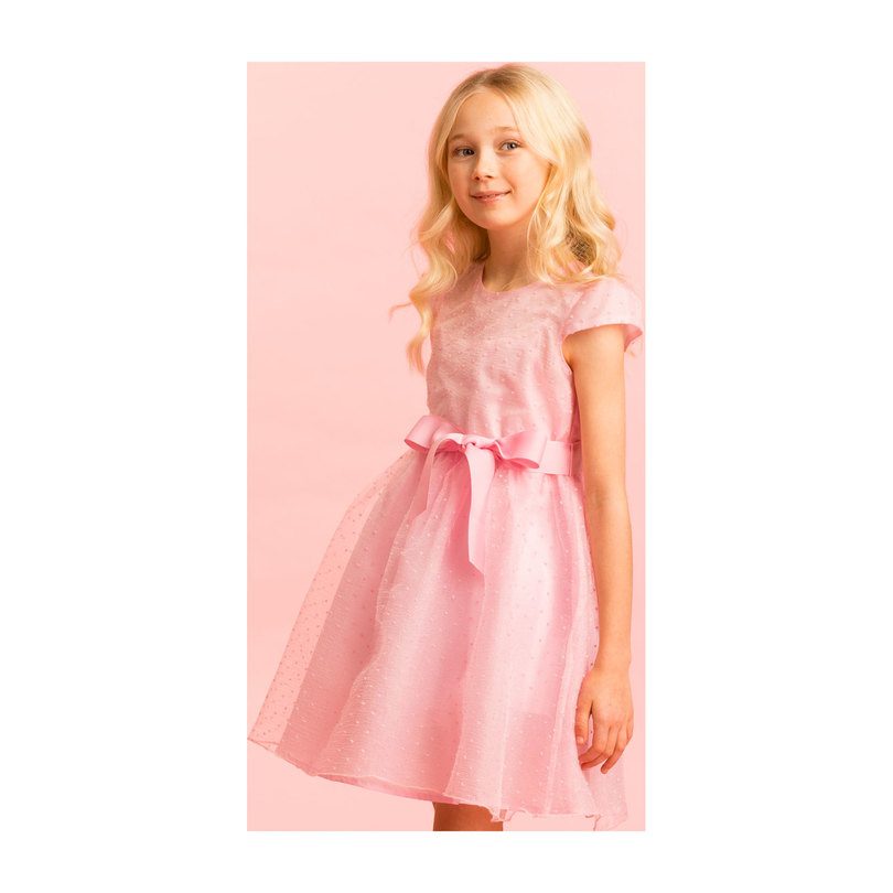 Organza Spot Party Dress, Pale Pink Organza Spot Party Dress, Pale Pink