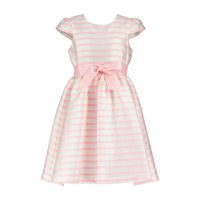 Striped Jacquard Party Dress, Pink & White