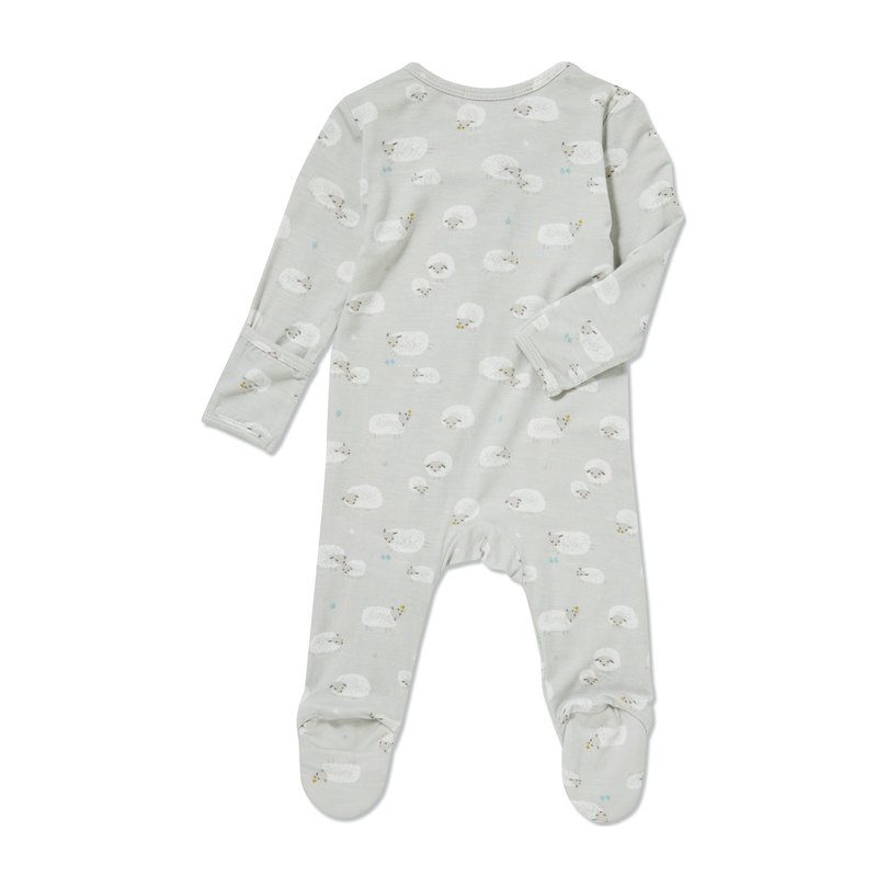 Sheep Zipper Footie, Grey Sheep Zipper Footie, Grey