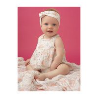 Muslin Empire Yoke Bubble, Pink Narwhal