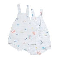 Muslin Retro Sunsuit, Little Fishies