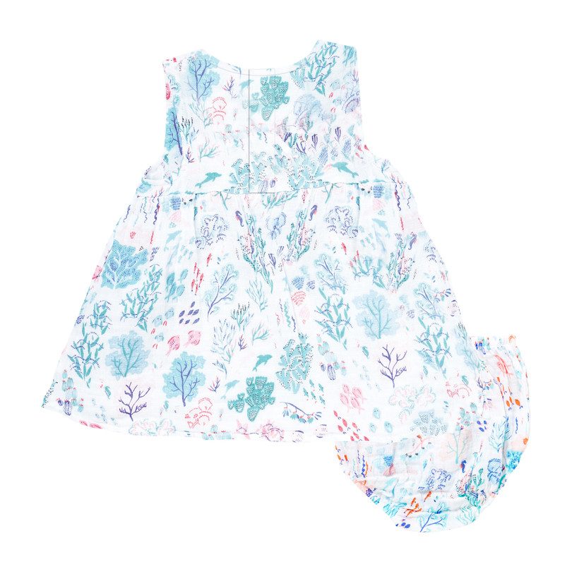 Muslin Kimono Dress & Bloomer, Seaworld Muslin Kimono Dress & Bloomer, Seaworld