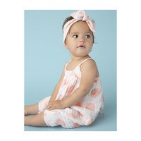 Muslin Romper with Bow Back, Peach
