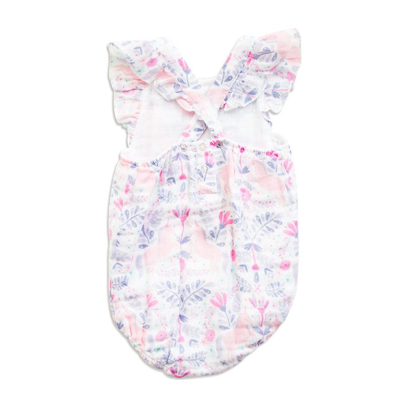 Muslin Ruffle Sunsuit, Unicorn Muslin Ruffle Sunsuit, Unicorn