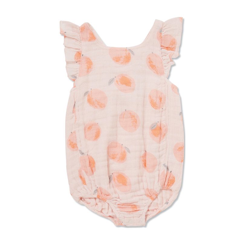 Muslin Sunsuit, Peach Muslin Sunsuit, Peach
