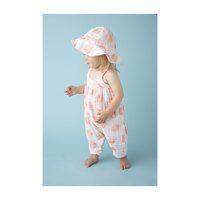 Muslin Romper with Bow Back, Peach