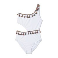 Multicolor Tassel Side Cut Swimsuit