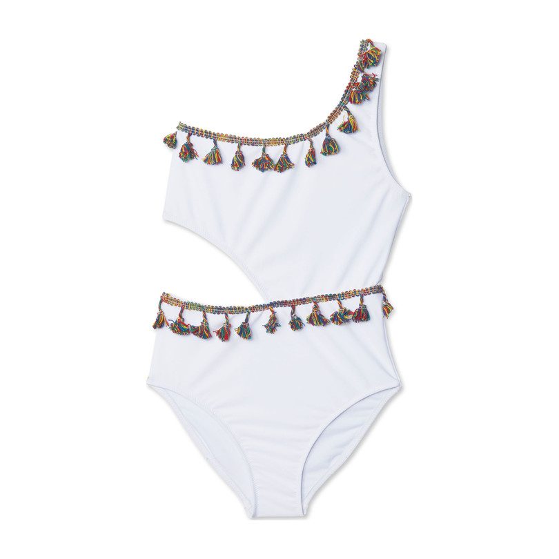 Multicolor Tassel Side Cut Swimsuit Multicolor Tassel Side Cut Swimsuit