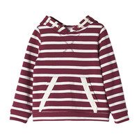Striped Hooded Sweatshirt, Red