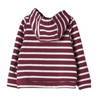 Striped Hooded Sweatshirt, Red