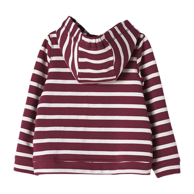 Striped Hooded Sweatshirt, Red Striped Hooded Sweatshirt, Red