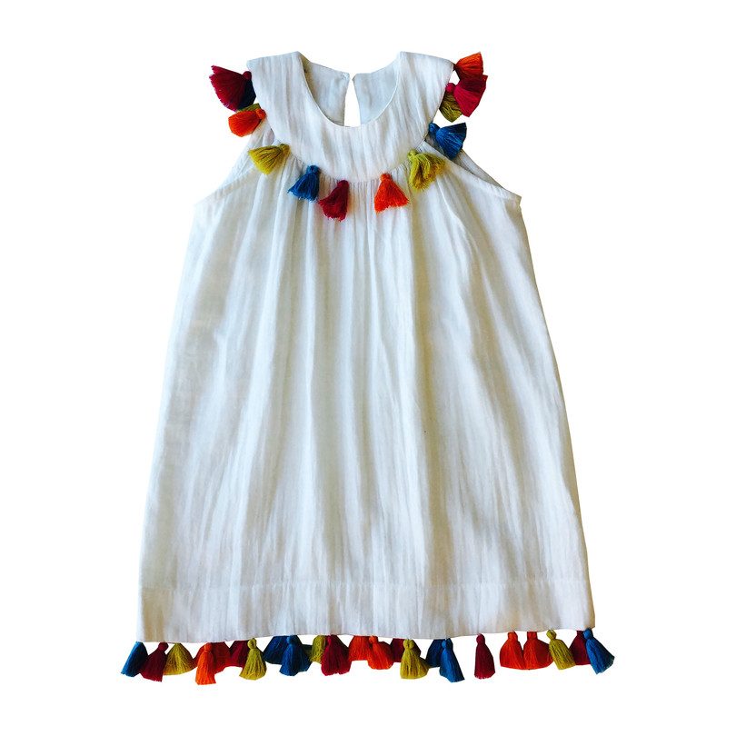 Cotton Tassel Belted Dress main image 0