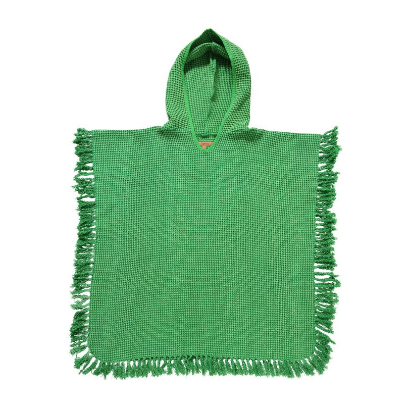 Waffle Poncho, Frog Green Waffle Poncho, Frog Green