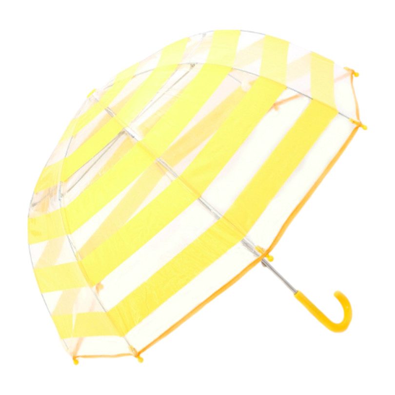 Umbrella, Clear with Yellow Stripes Umbrella, Clear with Yellow Stripes
