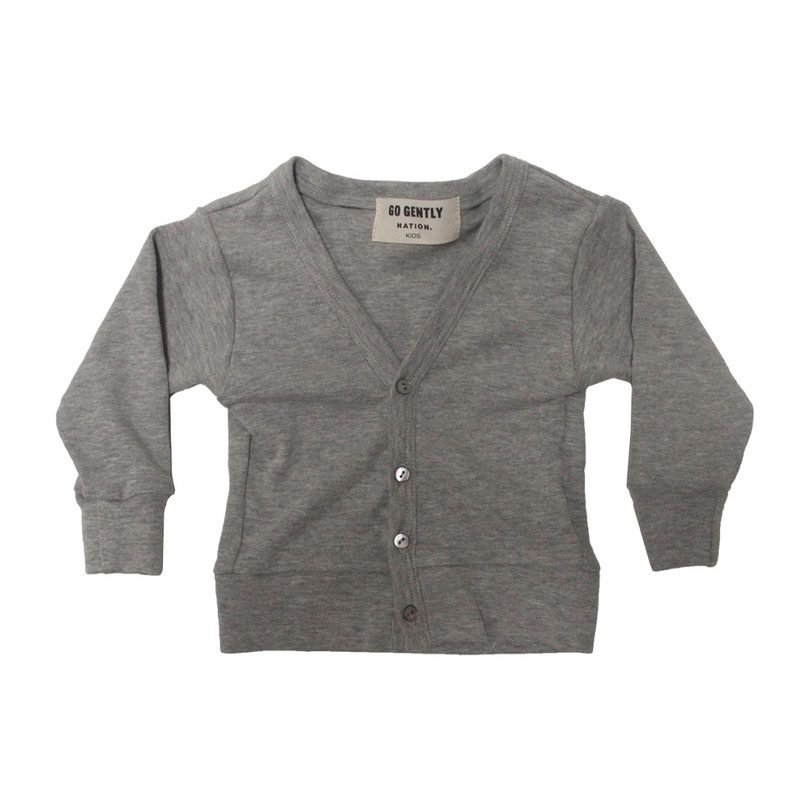 Rib Cardigan, Heather Grey Rib Cardigan, Heather Grey