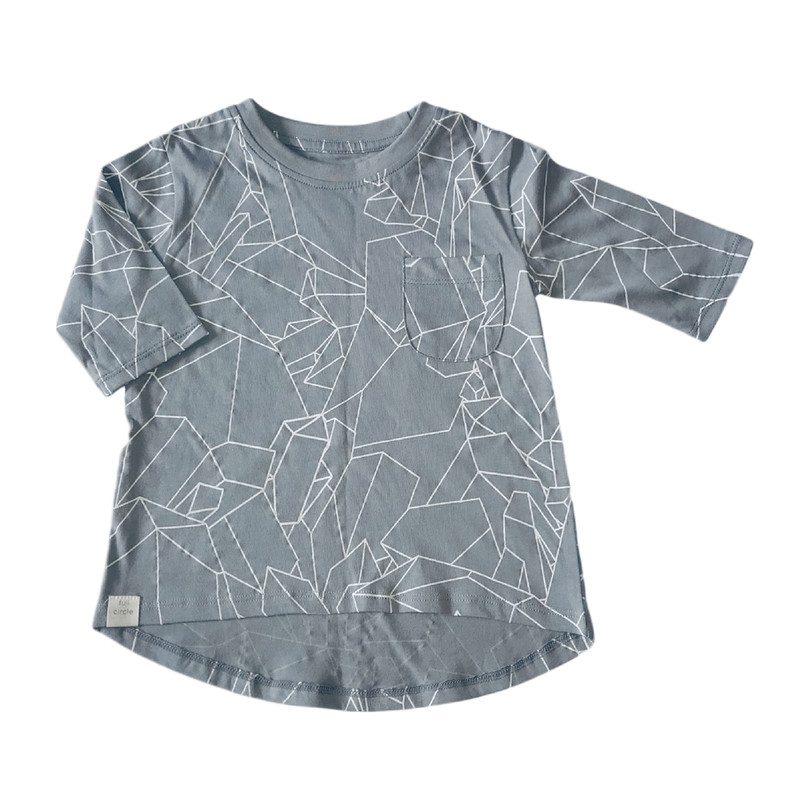3/4 Sleeve Tunic, Grey 3/4 Sleeve Tunic, Grey