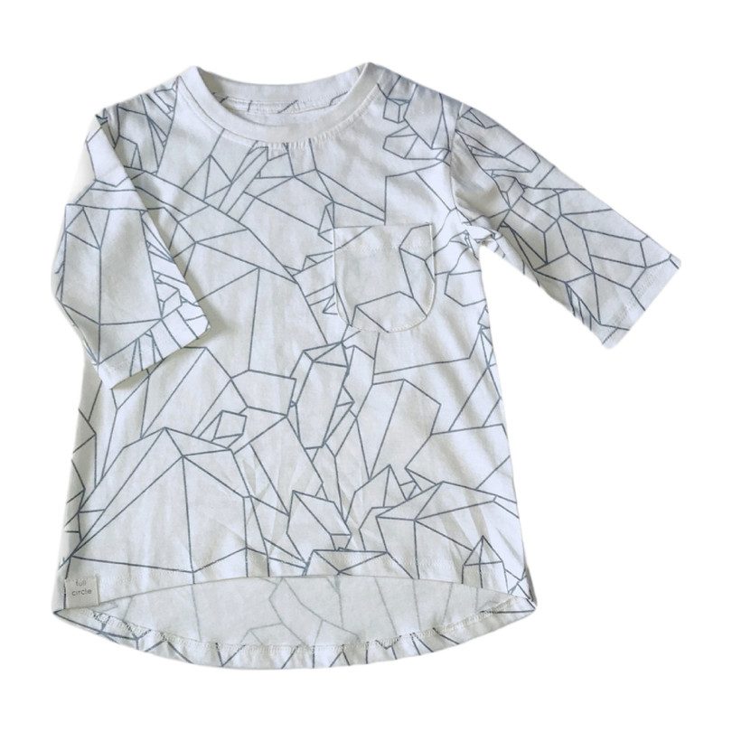 3/4 Sleeve Tunic, White 3/4 Sleeve Tunic, White