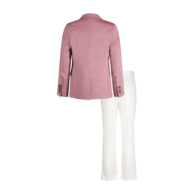 Oxford Blazer And White Pant Set Oxford Blazer And White Pant Set