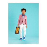 Oxford Blazer And White Pant Set