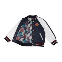 Arlo Baseball Jacket, Navy Satin