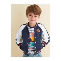 Arlo Baseball Jacket, Navy Satin