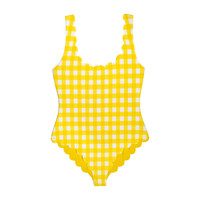 *Exclusive* Womens Palm Springs One Piece, Yellow Gingham