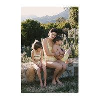 *Exclusive* Womens Palm Springs One Piece, Yellow Gingham