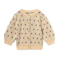 Organic Baby Flowers Cardigan, Blanc de Blanc