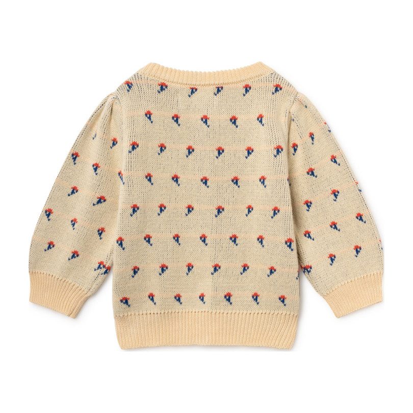 Organic Baby Flowers Cardigan, Blanc de Blanc Organic Baby Flowers Cardigan, Blanc de Blanc