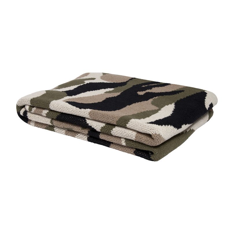 Camouflage Throw, Flax/Loden Camouflage Throw, Flax/Loden