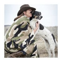 Camouflage Throw, Flax/Loden