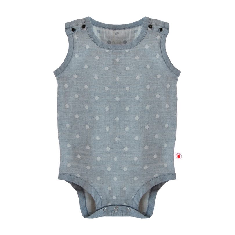 100% GOTS-Certified Organic Cotton Sleeveless Bodysuit, Charcoal ...