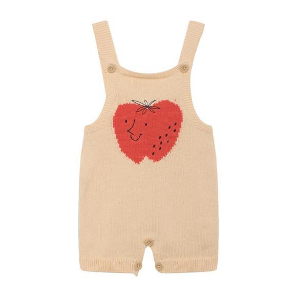 Baby Knitted Overall, Strawberry Print Baby Knitted Overall, Strawberry Print