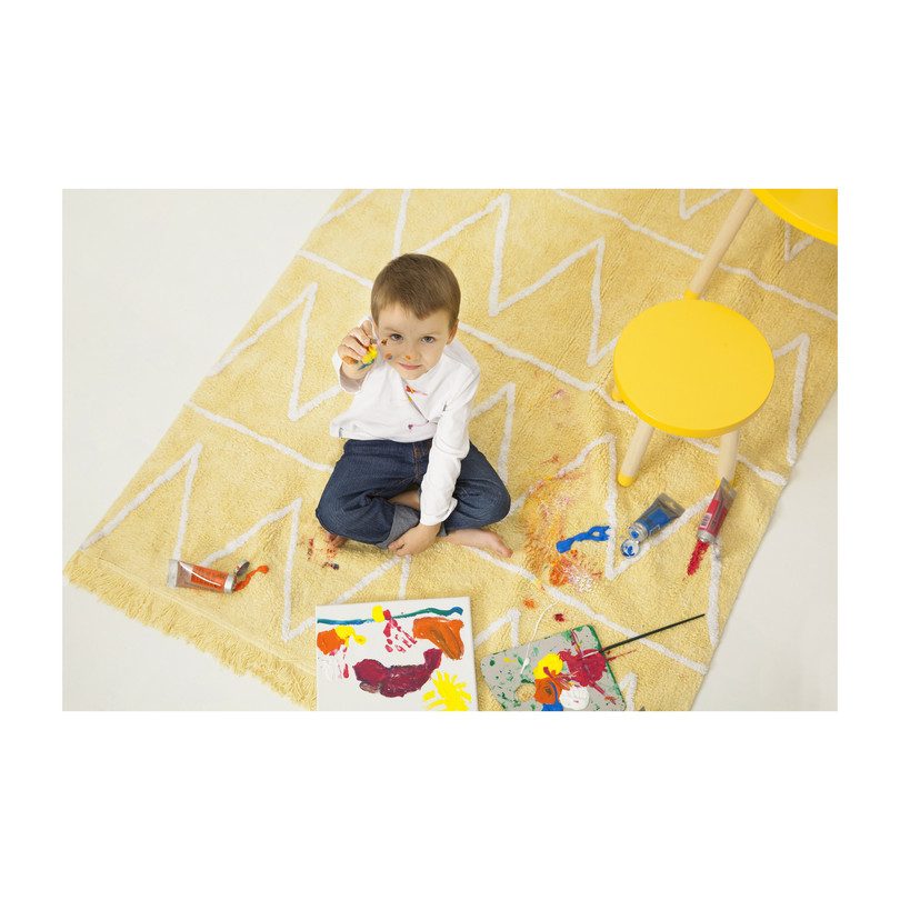 Hippy Washable Rug, Yellow Hippy Washable Rug, Yellow