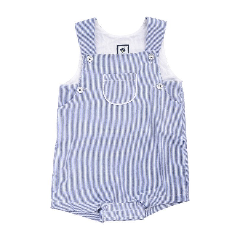 George Romper, Navy Seersucker George Romper, Navy Seersucker