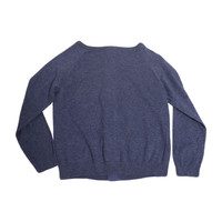 Cotton Classic Crew Neck Cardigan, Denim