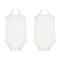 Baby Girl Sleeveless Onesie Set, White
