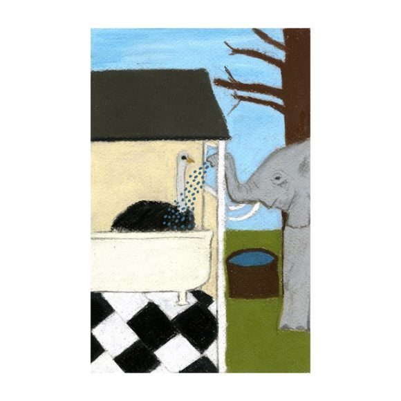 Elephant Shower, 10" x 7" Elephant Shower, 10" x 7"